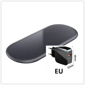 Desktop two-in-one wireless charger (Option: Grey EU PLUG)