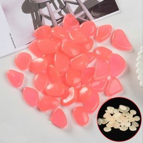 100 Luminous Stones Fluorescent Aquarium Pebbles Fish Tank Garden Luminous Stones (Option: Pink-100pc)