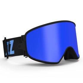 Magnet myopia night vision ski goggles (Option: Blue piece)