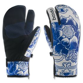 Ski gloves outdoor three-finger warm gloves (Option: Astyle-S)