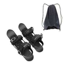 Mini Ski Skates Portable Short Skiboard Adjustable Skates Shoes For Snow (Option: 2021black Bagged)