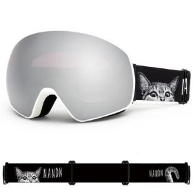 NANDN SNOW ski goggles ATTITUDE NG8 (Option: White Frame Silver)