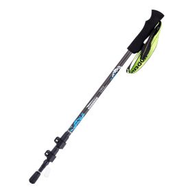 Carbon fiber telescopic three-section outer lock folding trekking pole (Option: Blue white-63to135cm)