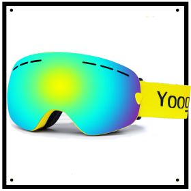 Adultdouble-layer Ski Goggles (Color: Yellow)