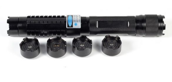 High Power Powerful Blue Laser Torch Flashlight Burning Match/Burn Light Cigars/candle 450nm 1000m Focusable Blue Laser Pointers (Option: Blue pen and 5 heads)