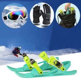 Mini Ski Skates Portable Short Skiboard Adjustable Skates Shoes For Snow (Option: 21black suits)