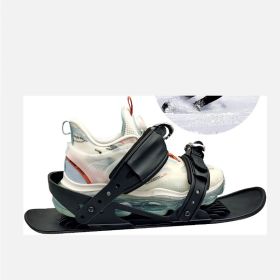 Mini Ski Skates Portable Short Skiboard Adjustable Skates Shoes For Snow (Option: Childrens black box)