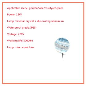 Solar Lawn Outdoor Waterproof Villa Garden Grass Earth Lamp (Option: Water Blue-15cm)