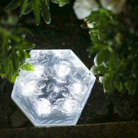 Solar LED Brick Light Outdoor Waterproof Garden Lamp Courtyard Step Atmosphere Hexagonal Buried Lighting (Option: Cold White)