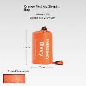 Portable Outdoor Disaster Relief Tent Camping Temporary Simple Sleeping Bag Warm Emergency Blanket (Option: Sleeping Bag Orange-Single)